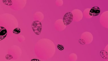 Animation of falling easter eggs over pink background. Spring, easter and tradition concept digitally generated video.