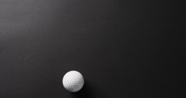 Close Golf Ball Black Background Copy Space Slow Motion Golf — Video
