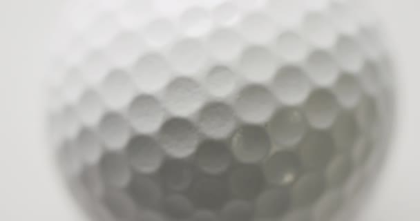 Close Golf Ball White Background Slow Motion Golf Sport Hobby — Stockvideo