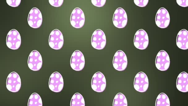 Animation Easter Eggs Green Background Easter Tradition Celebration Concept Digitally — Vídeo de Stock