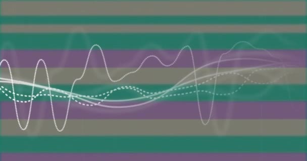 Animation Digital Waves Moving Striped Background Seamless Motion Business Data — Vídeo de stock