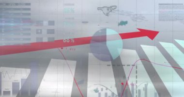 Financial data processing on a white background. Global business finances connections and digital interface concept digitally generated video.