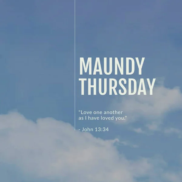 Composition Maundy Thursday Text Copy Space Clouds Blue Background Maundy — ストック写真