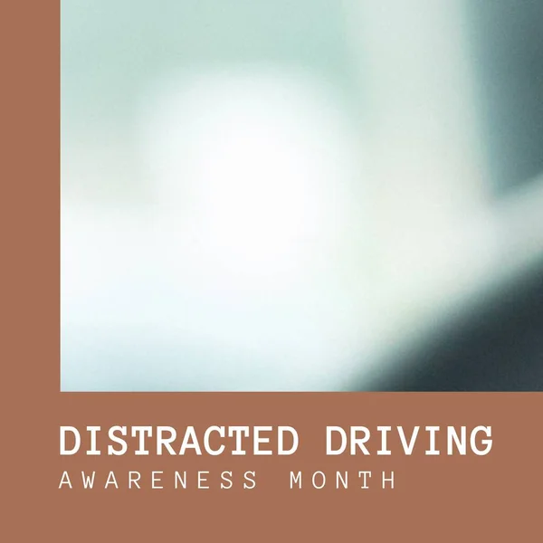 Composition Distracted Driving Awareness Month Text Blue Background Copy Space — Stock Photo, Image