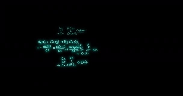 Animacja Formuł Matematycznych Przetwarzanie Danych Naukowych Czarnym Tle Koncepcja Globalnej — Wideo stockowe