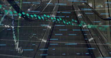 Animation of financial data processing over computer servers. Global business, finances, computing and data processing concept digitally generated video.