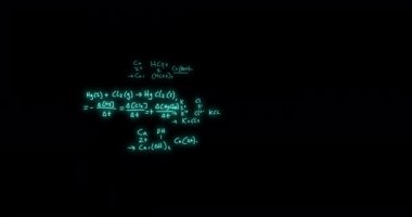 Animation of scientific data processing over black background. Global science, computing and data processing concept digitally generated video.