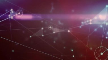 A series of connecting lines on a glowing background. Global networks and connections concept digitally generated video.