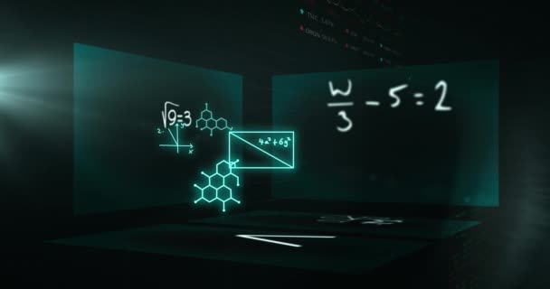 Animation Scientific Data Processing Black Background Global Science Computing Data — 图库视频影像
