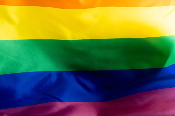 Close Rainbow Coloured Flag Copy Space Pride Month Equality Lgbt — Stockfoto