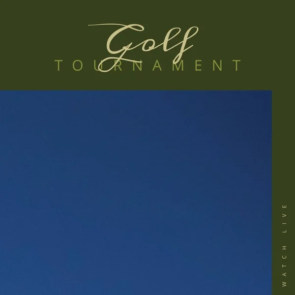 Square Image Golf Tournament Green Blue Background Copy Space Golf — Stock Photo, Image