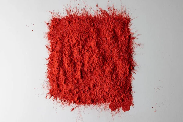 Close Red Powder Copy Space White Background Holi Festival Colour — Stockfoto