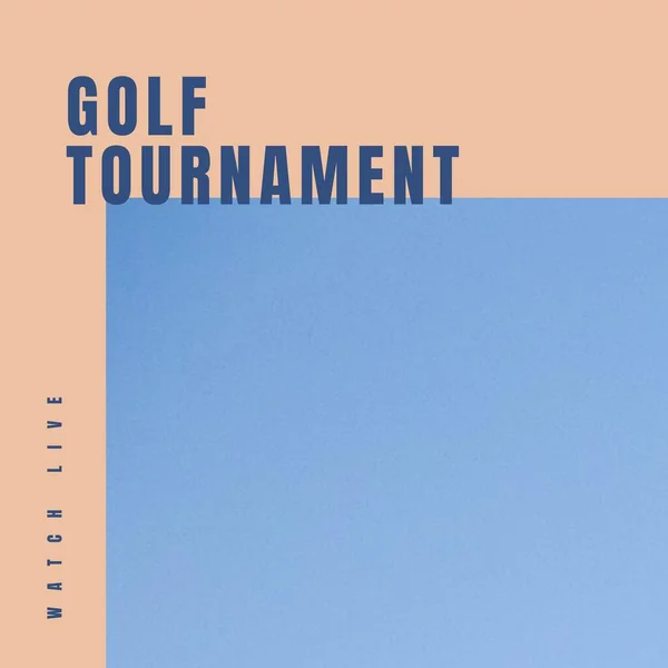 Square Image Golf Tournament Orange Blue Background Copy Space Golf — Foto Stock