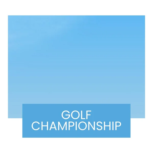 Square Image Golf Championship Text Blue Background White Frame Sport — Stock Photo, Image