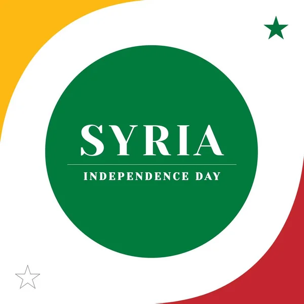 Composition of syria independence day text on yellow, white, red and green background. Syria independence day and celebration concept digitally generated image.