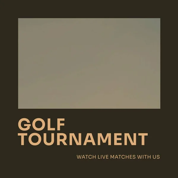 Square Image Golf Tournament Grey Background Black Frame Golf Sport — Stock Photo, Image