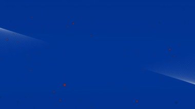 Animation of red spots and white lines moving on blue background. Abstract background and pattern concept digitally generated video.