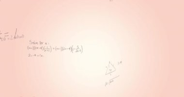 Animation of mathematical formulae and data processing. Global science, business, finances, computing and data processing concept digitally generated video.