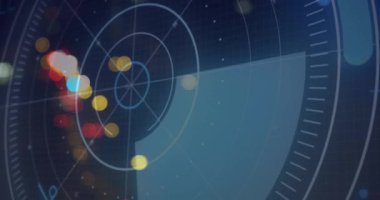 Animation of data processing with scope scanning over grid. Global business, finances, computing and data processing concept digitally generated video.