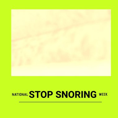 Composition of stop snoring week text and copy space on green background. Stop snoring week and sleep health concept digitally generated image.