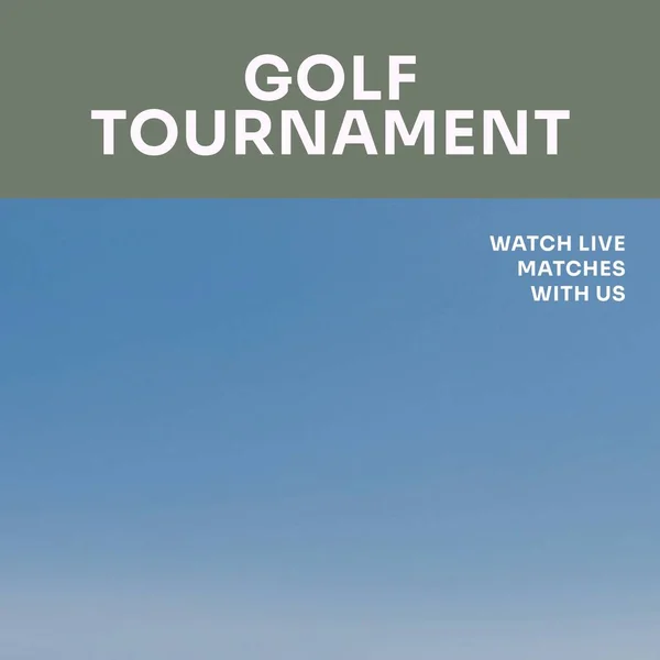 Square Image Golf Tournament Blue Green Background Golf Sport Competition — Stockfoto