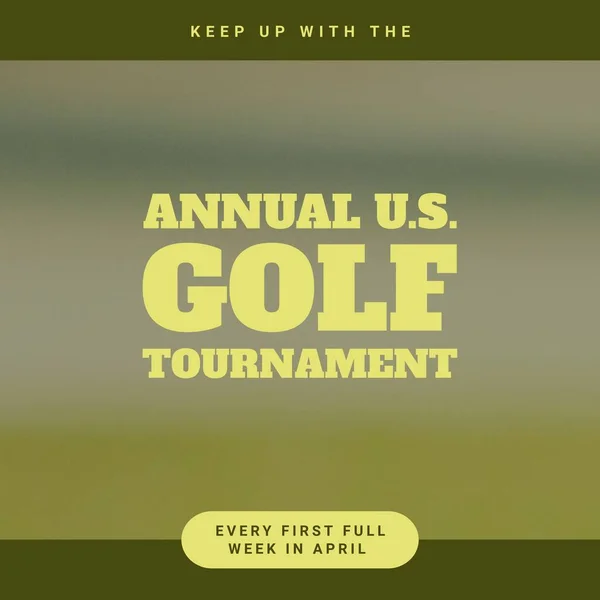 Square image of annual us golf tournament over green background. Golf, sport, competition and rivalry concept.