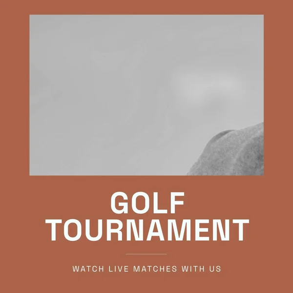 Imagen Cuadrada Del Torneo Golf Sobre Fondo Gris Marrón Golf —  Fotos de Stock