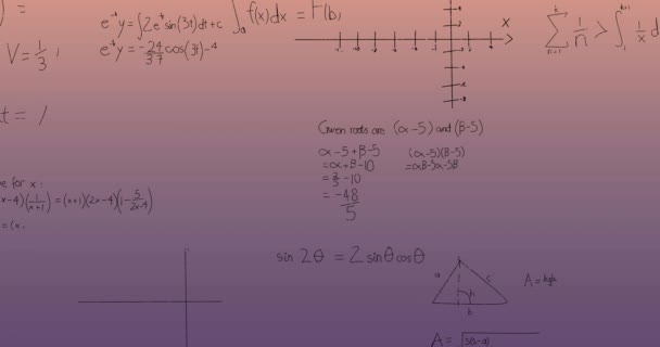 Animazione Della Formula Matematica Dell Elaborazione Dei Dati Concetto Globale — Video Stock