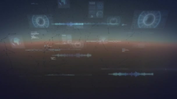 Radarok Dns Spirál Számítógépes Nyelv Animációja Összekapcsolt Pontok Absztrakt Háttérrel — Stock videók