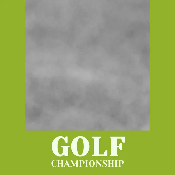 Composition of golf championship text and copy space on green background. Golf championship, competition and sports concept digitally generated image.