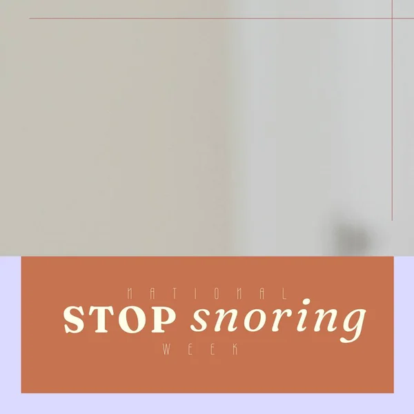 Illustration National Stop Snoring Week Text Brown Rectangle White Background — 图库照片