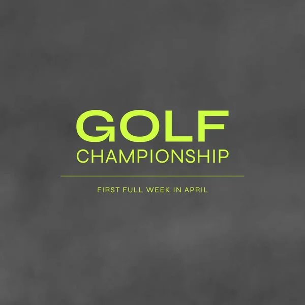 Composition of golf championship text and copy space on grey background. Golf championship, competition and sports concept digitally generated image.
