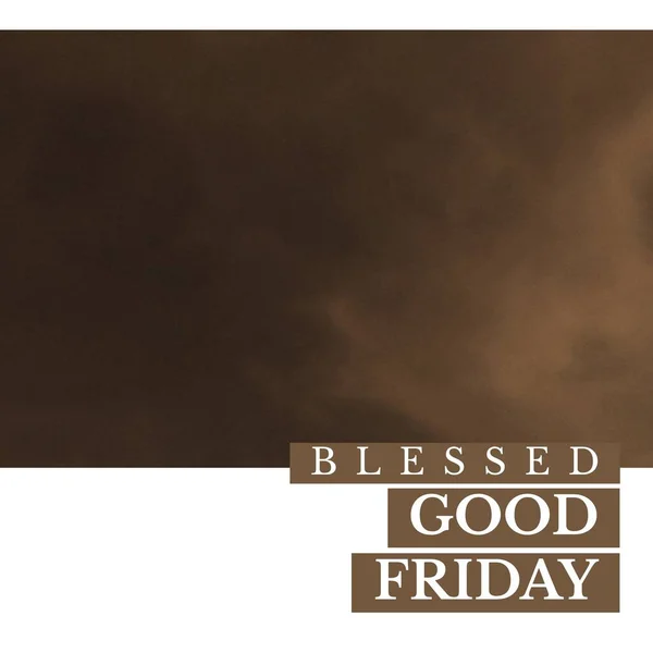 Composition of blessed good friday text over clouds. Blessed good friday and celebration concept digitally generated image.