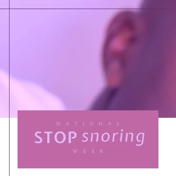 Composite National Stop Snoring Week Text Rectangle Cropped Image African — Stock Photo, Image