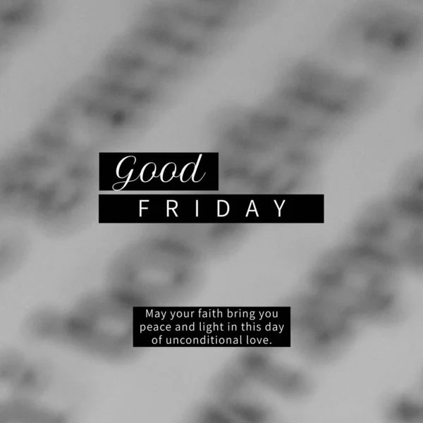Composition of good friday text with text on white background. Good friday and celebration concept digitally generated image.