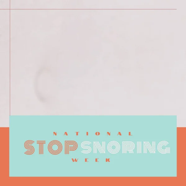 Illustration National Stop Snoring Week Text Blue Rectangle White Background — 图库照片