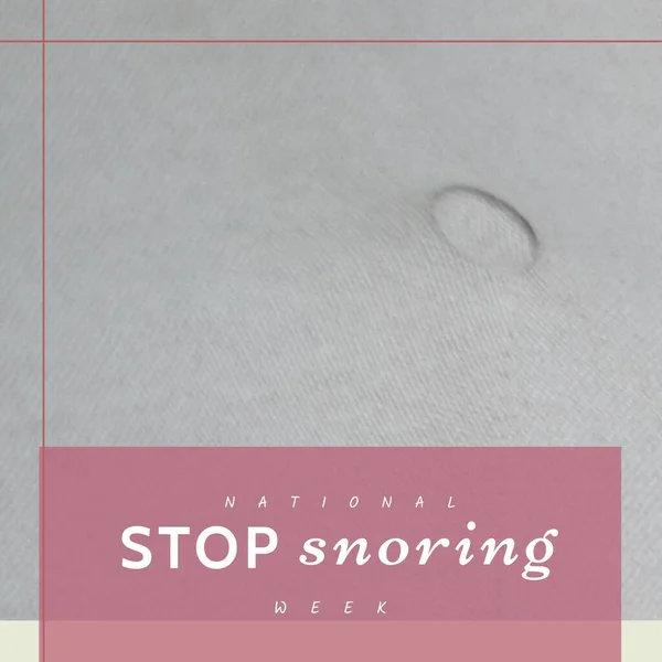 Illustration National Stop Snoring Week Text Pink Rectangle White Background — 图库照片