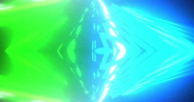 Animation of colourful tunnel moving over black background. Cyber tunnel and pattern concept digitally generated video.