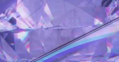 Animation of clear shiny prism moving over light spots. Abstract background and pattern concept digitally generated video.