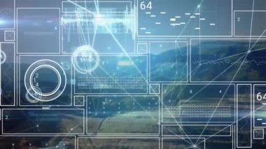 Animation of connections and data processing on screens. Global networks, computing and data processing concept digitally generated video.