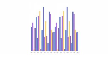 Animation of financial data processing with graph on white background. Global business, finances and digital interface concept digitally generated video.