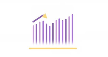 Animation of financial data processing with graph on white background. Global business, finances and digital interface concept digitally generated video.