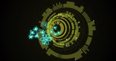 Kapsam taramasında matematiksel denklemlerin animasyonu. Küresel iş ve dijital arayüz kavramı dijital olarak oluşturulmuş video.