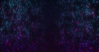 Animation of purple and blue neon light trails on black background. Neon, light and movement concept digitally generated video.