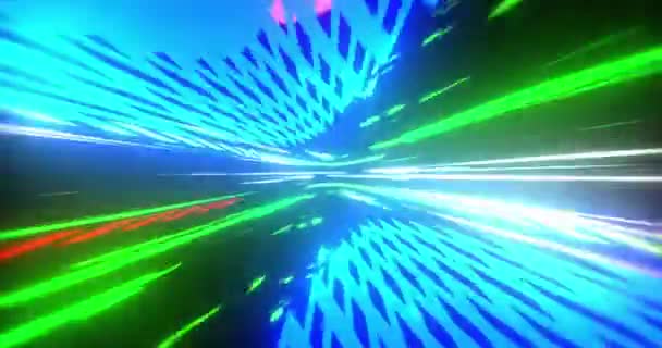 Animation Colourful Tunnel Moving Black Background Cyber Tunnel Pattern Concept — Vídeo de Stock