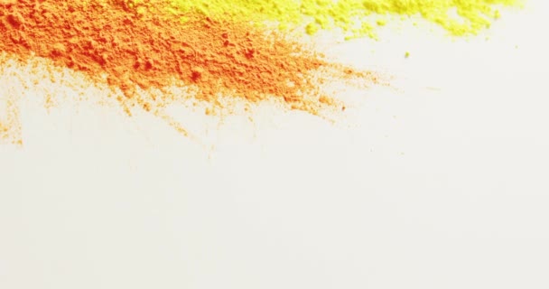 Video Multi Coloured Powders Copy Space White Background Holi Festival — Stok Video