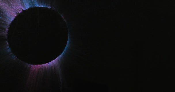 Video Multi Coloured Powders Copy Space Circle Black Background Holi — Video Stock