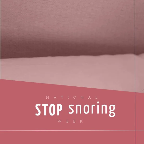 Composite National Stop Snoring Week Text Close Bed Copy Space — 图库照片