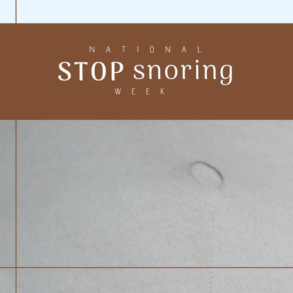 Illustrative Image National Stop Snoring Week Text Brown Rectangle White — Stock Photo, Image