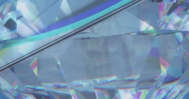 Animation of clear shiny prism moving over light spots. Abstract background and pattern concept digitally generated video.